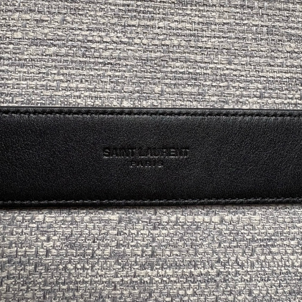 SAINT LAURENT CASSANDRE VADIM BELT IN BLACK SMOOTH LEATHER - Picture 4 of 10